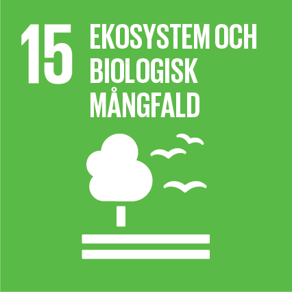 Symbolen för ekosystem och biologisk mångfald i de globala målen satta i Agenda 2030. 